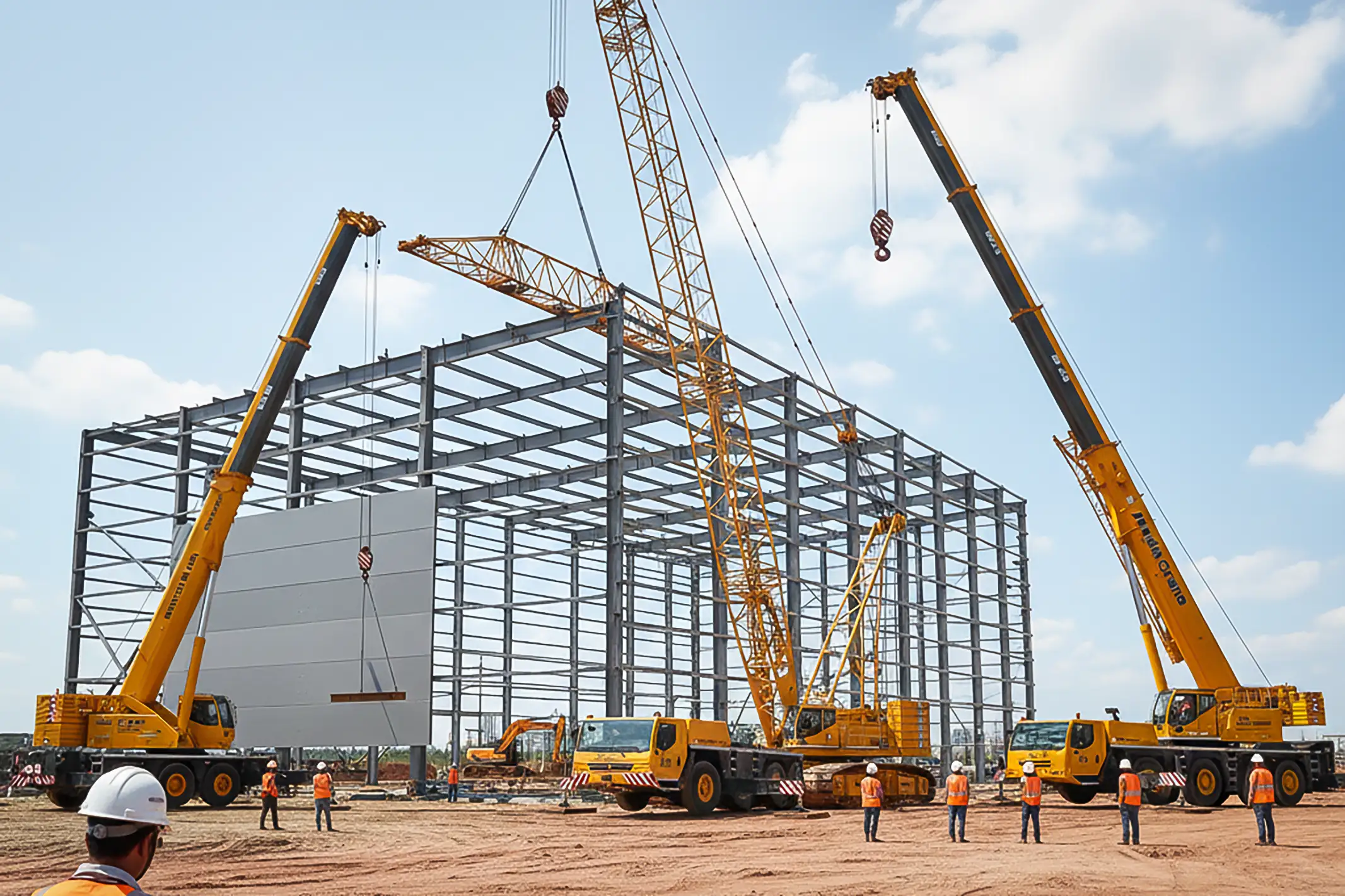 Penggunaan Crane untuk Proyek Pabrik Baru